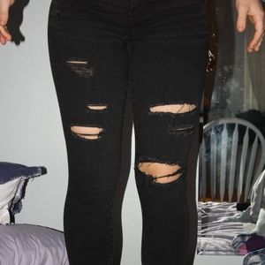 black ripped jeans